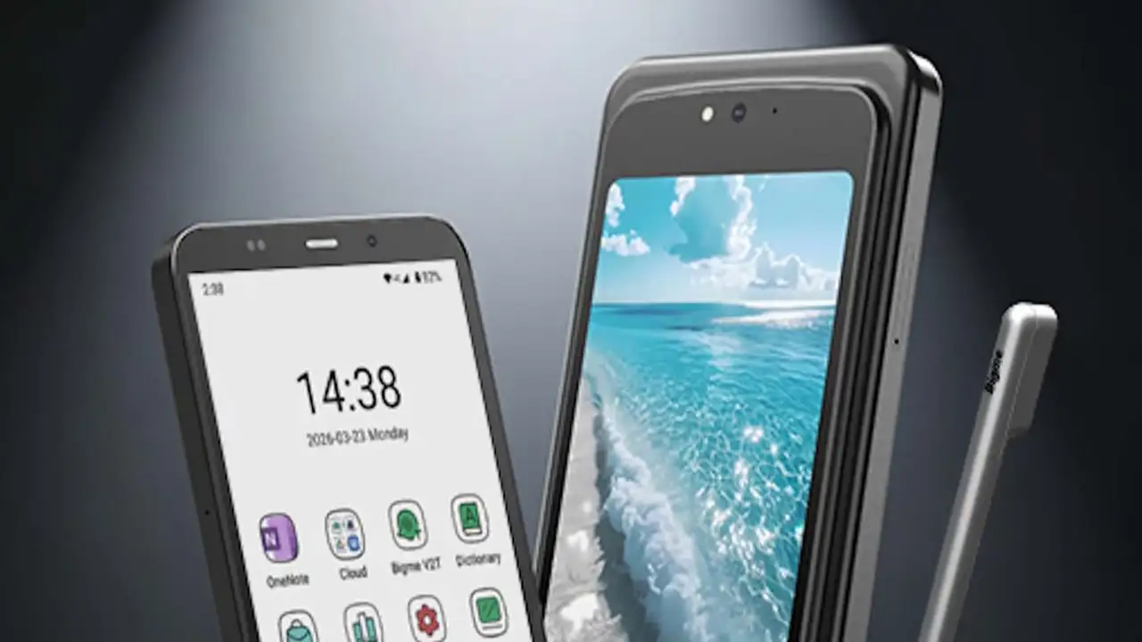 هاتف Bigme Hibreak Dual 2 يثير الإعجاب بشاشة مزدوجة مبتكرة.